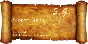 Supper Gyula névjegykártya