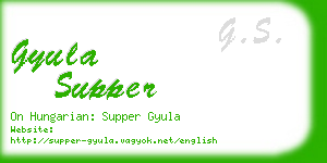 gyula supper business card